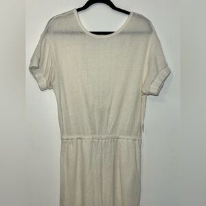 Wishlist Cream jogger Jumpsuit w/ tie in back